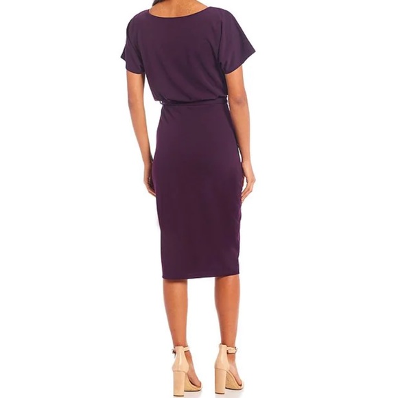 Kensie
Textured Knit Boat Neck Self-Tie Waist Short Sleeve Blouson Dress - Picture 2 of 12